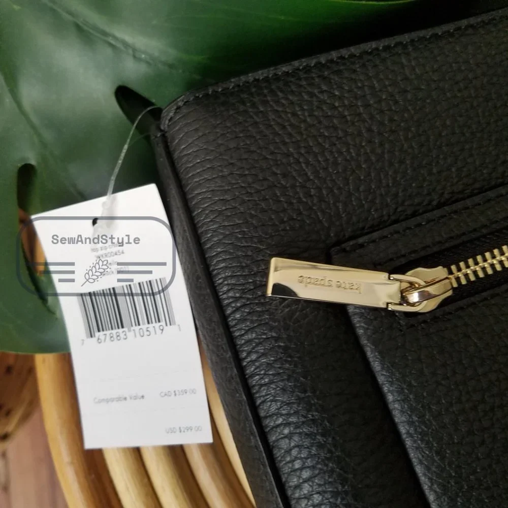 NWT New York Leila Leather Top Zip Crossbody color: black - Picture 10 of 15